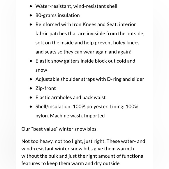 Kids Iron Knee Winter Snow Bibs - Picture 7 of 8